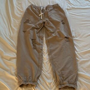 Distressed Brown Jogger Pants